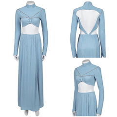La Guerre des Étoiles Padme Amidala Naberrie Tenue Bleue Cosplay Costume