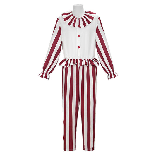 La Nuit des Clowns(2025) Flando the Clown Tenue Rouge et Blanche Cosplay Costume