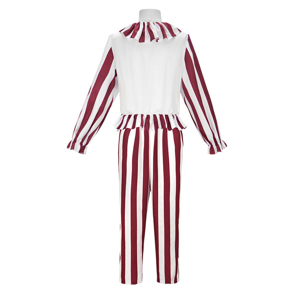 La Nuit des Clowns(2025) Flando the Clown Tenue Rouge et Blanche Cosplay Costume
