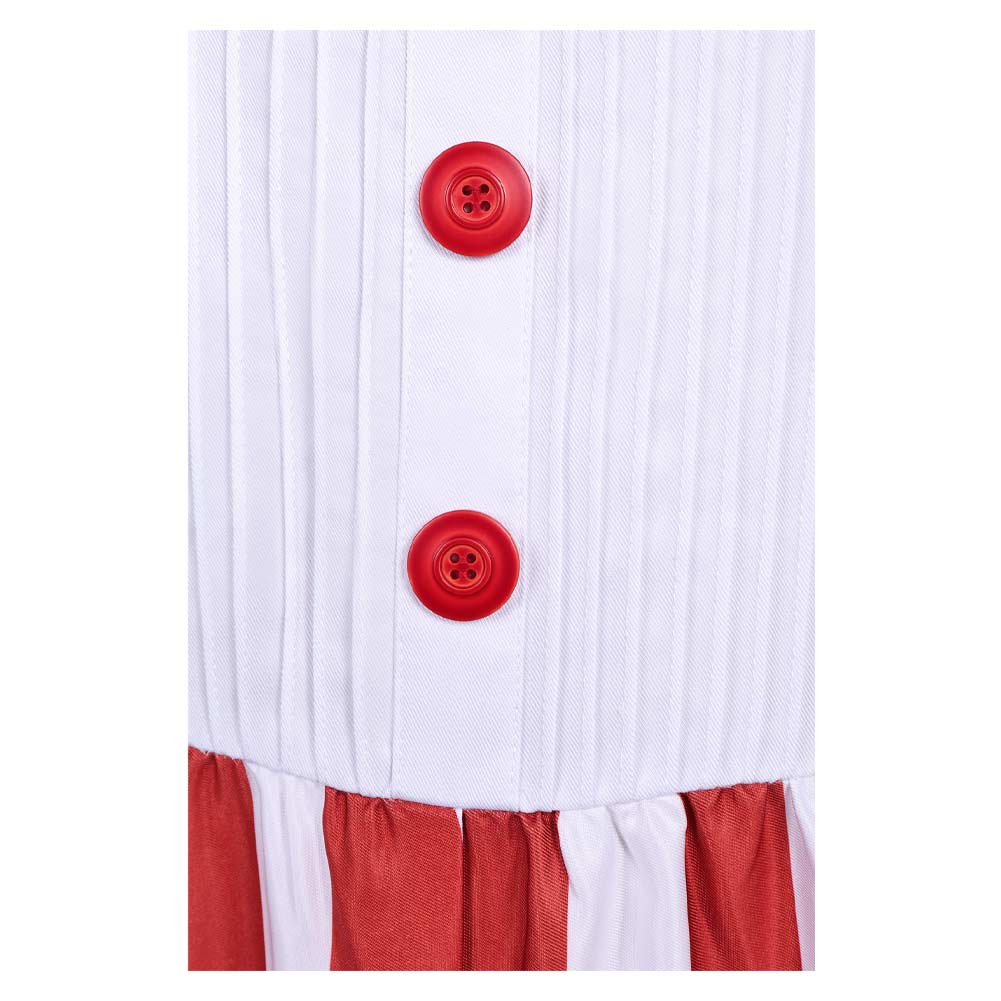 La Nuit des Clowns(2025) Flando the Clown Tenue Rouge et Blanche Cosplay Costume