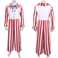 La Nuit des Clowns(2025) Flando the Clown Tenue Rouge et Blanche Cosplay Costume