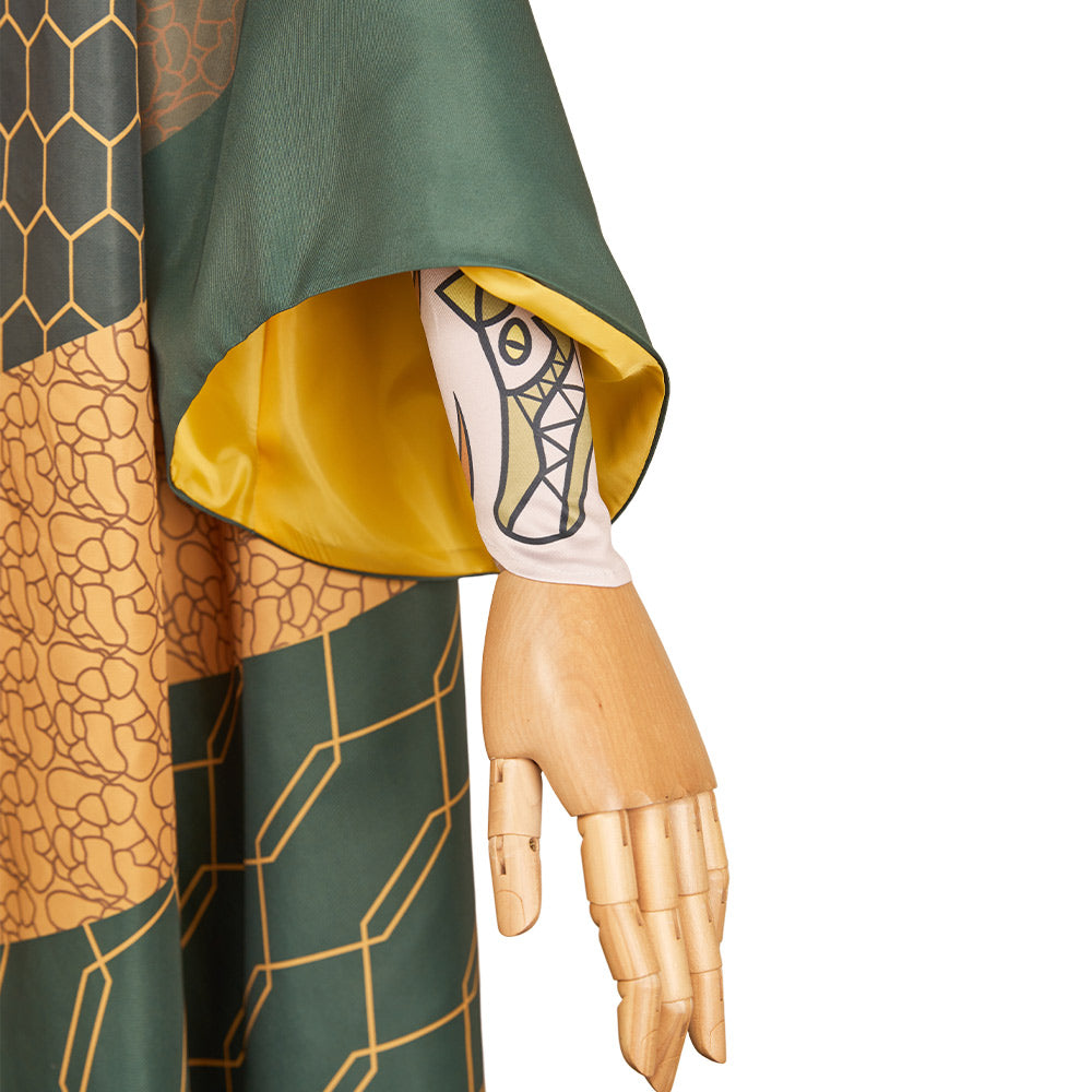 Loki Maillot de Bain Short+Veste Vert et Jaune Cosplay Costume