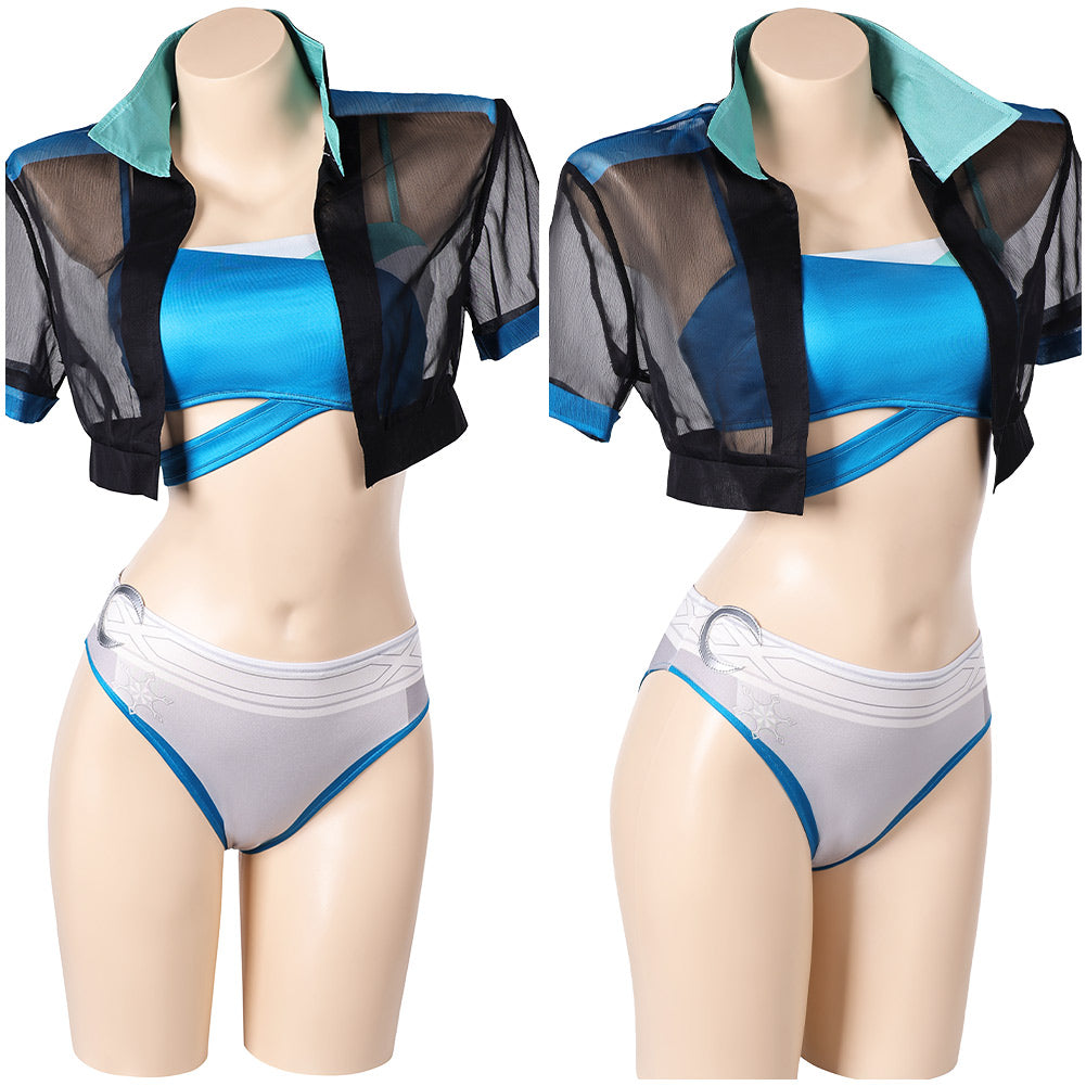 Luna Snow Maillot de Bain Bikini+Couvre-up Cosplay Costume