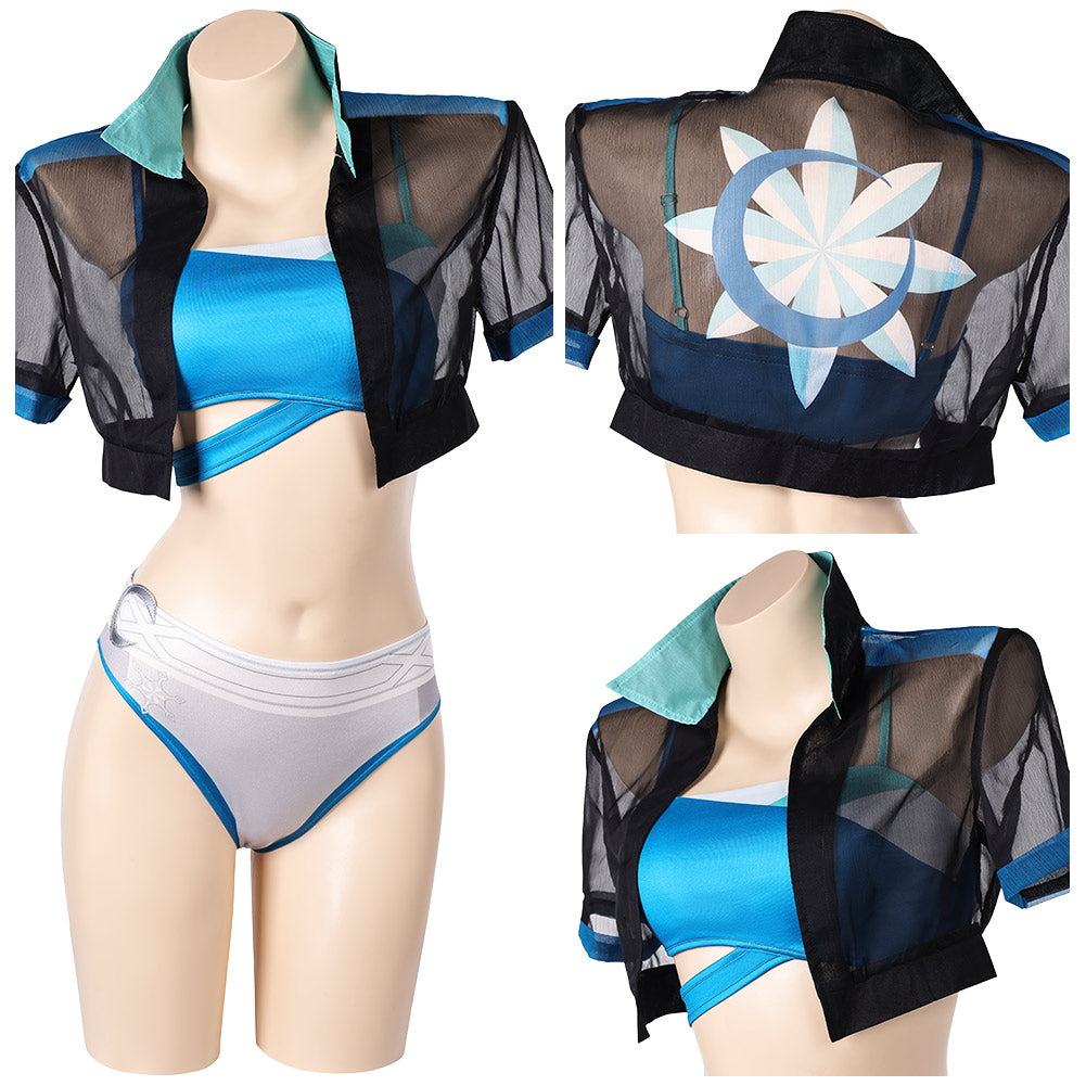 Luna Snow Maillot de Bain Bikini+Couvre-up Cosplay Costume