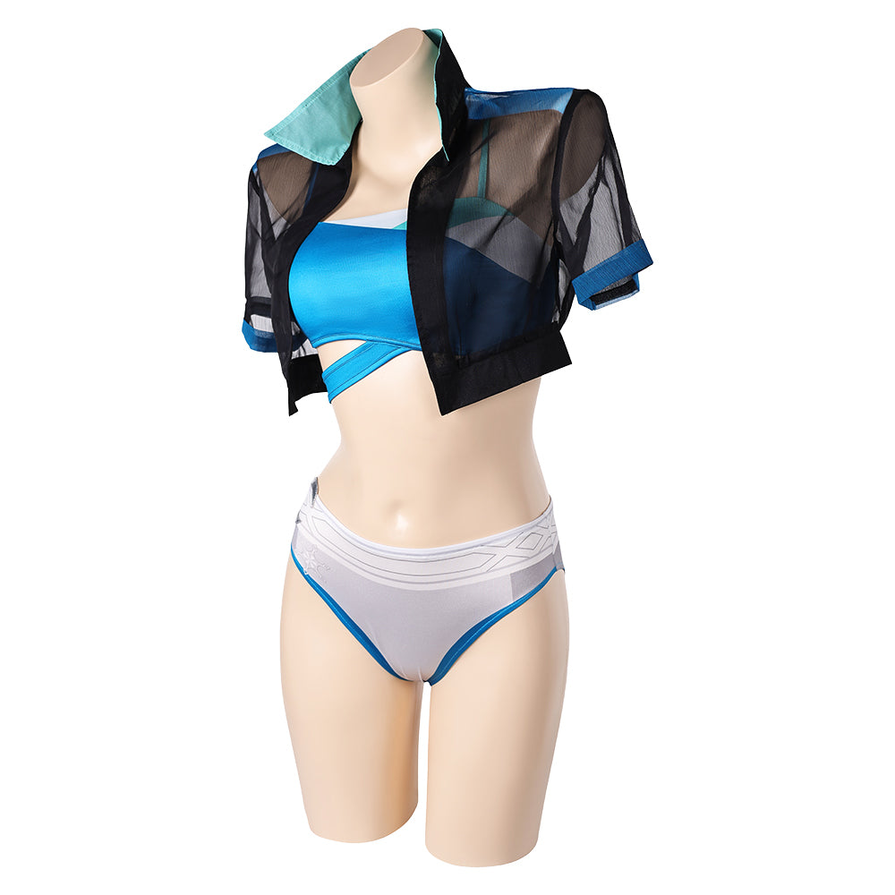Luna Snow Maillot de Bain Bikini+Couvre-up Cosplay Costume