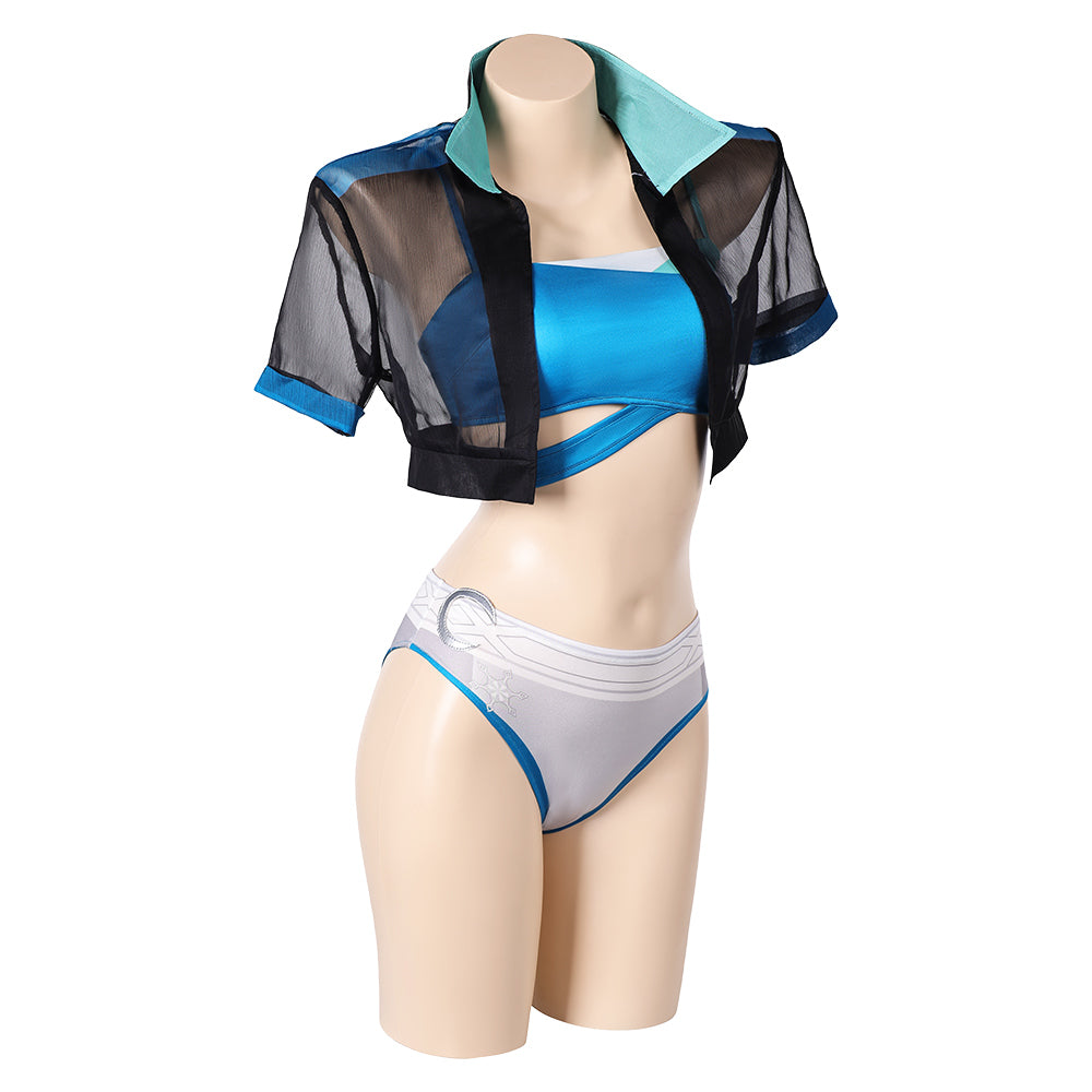 Luna Snow Maillot de Bain Bikini+Couvre-up Cosplay Costume
