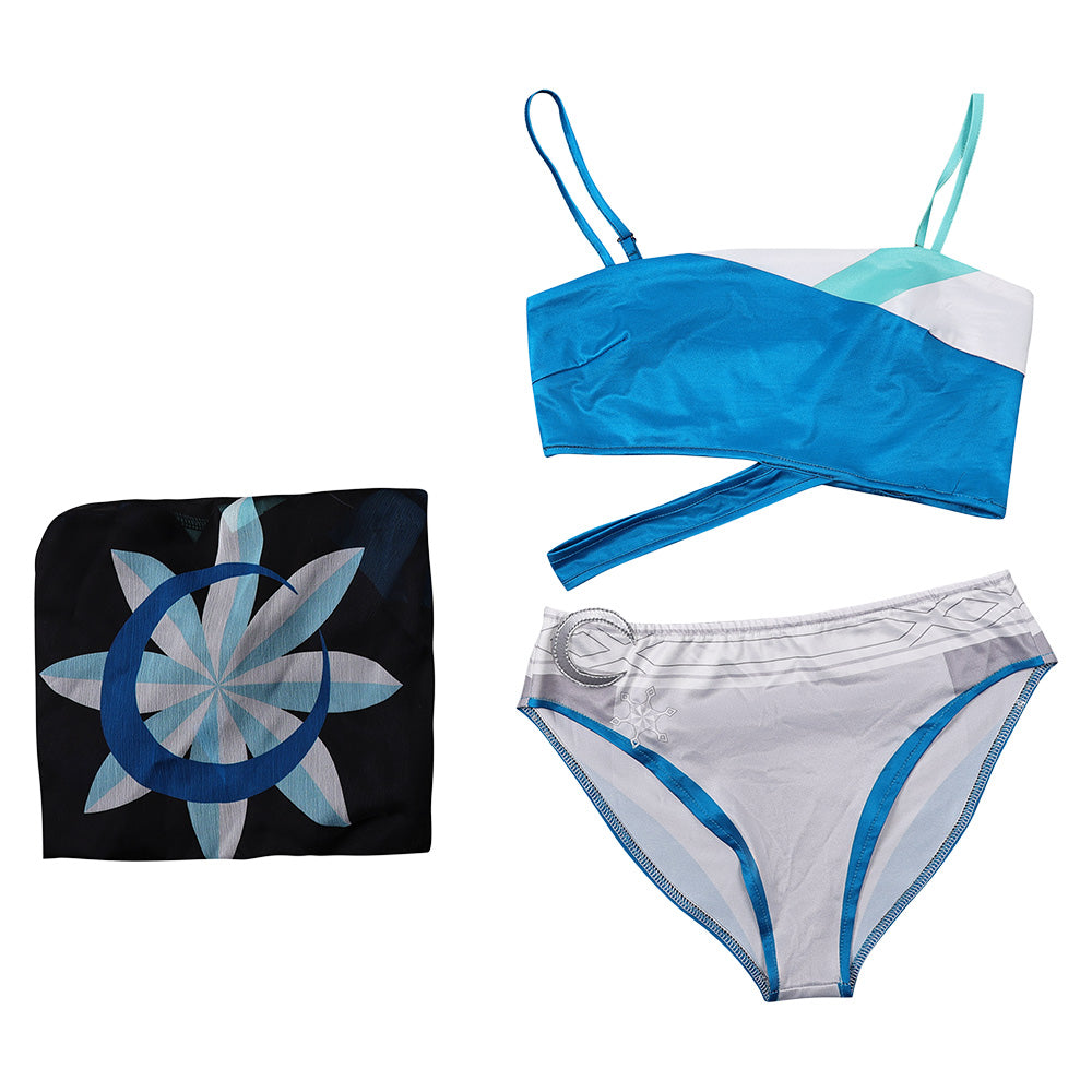 Luna Snow Maillot de Bain Bikini+Couvre-up Cosplay Costume