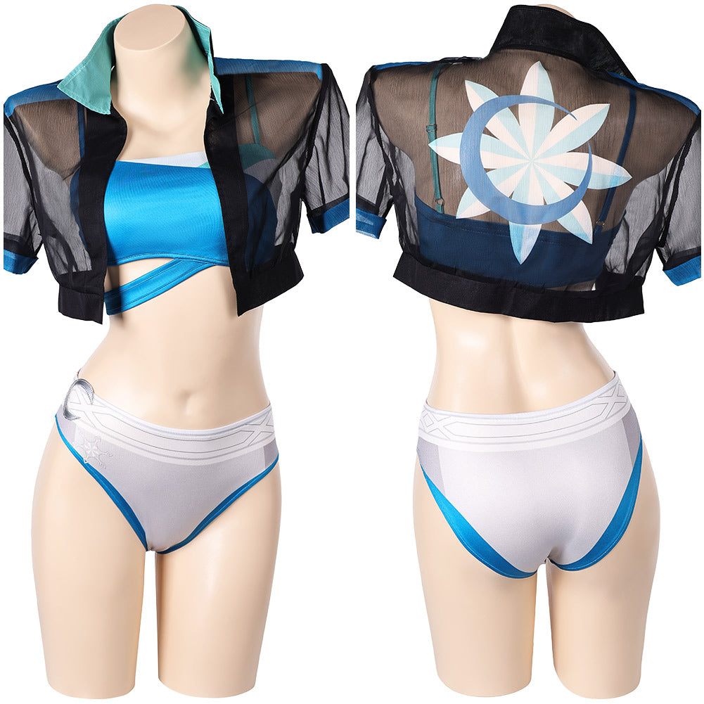 Luna Snow Maillot de Bain Bikini+Couvre-up Cosplay Costume