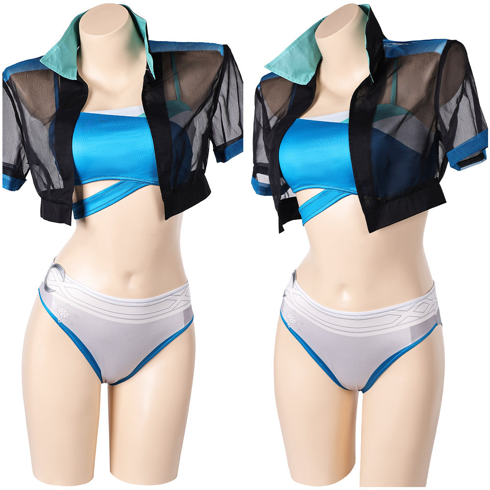 Luna Snow Maillot de Bain Bikini+Couvre-up Cosplay Costume