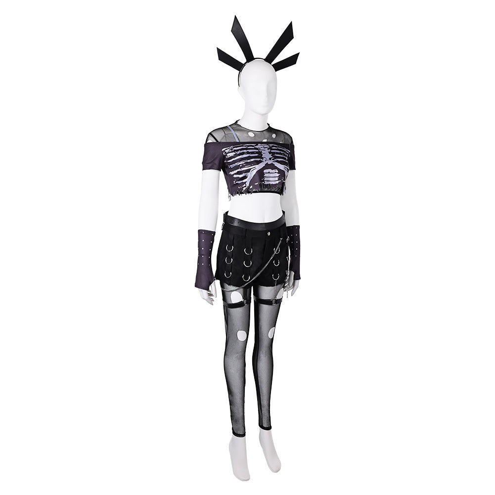 Magik Tenue Noire Punk Cosplay Costume