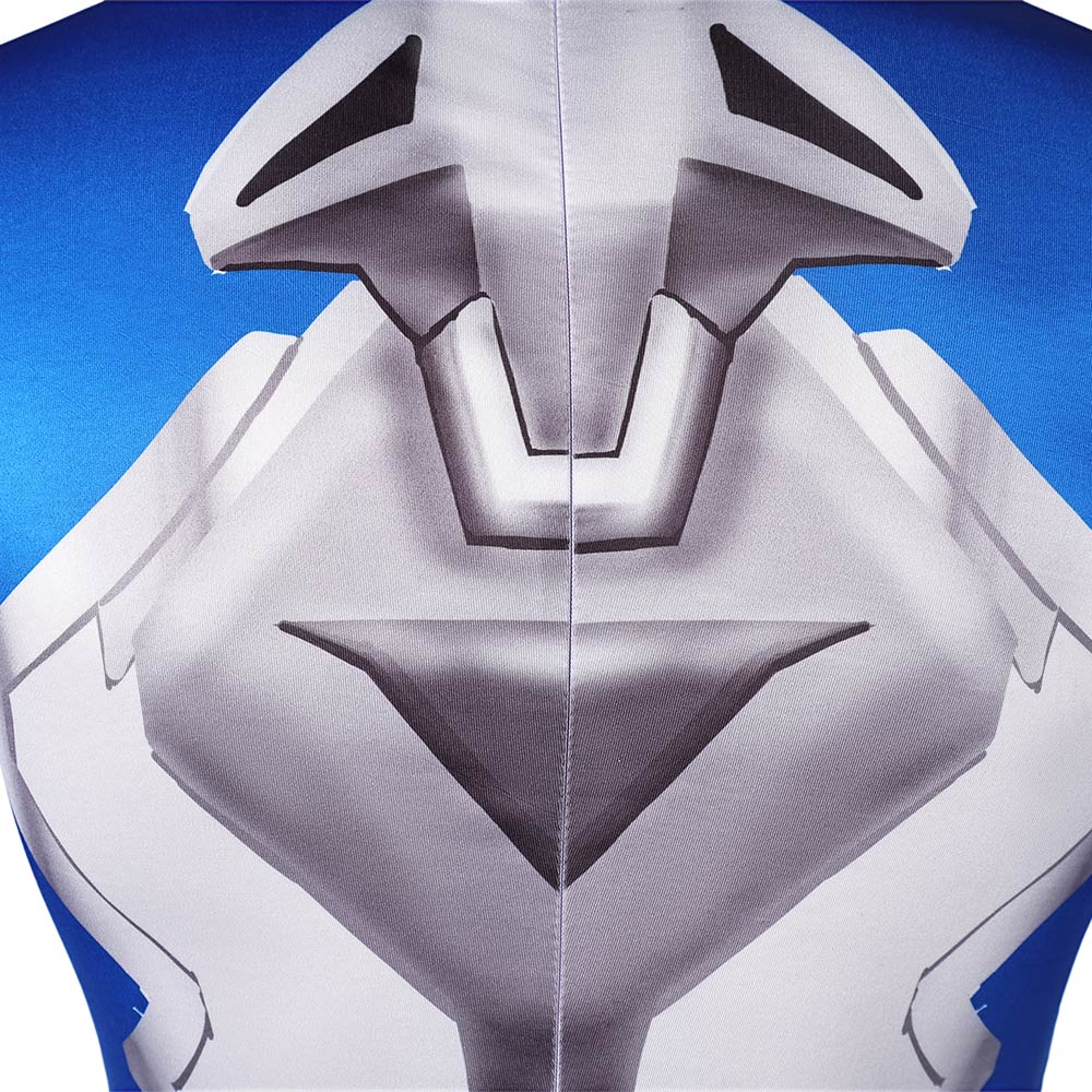 Mister Fantastic Reed Richards Tenue Blanche et Bleue Cosplay Costume