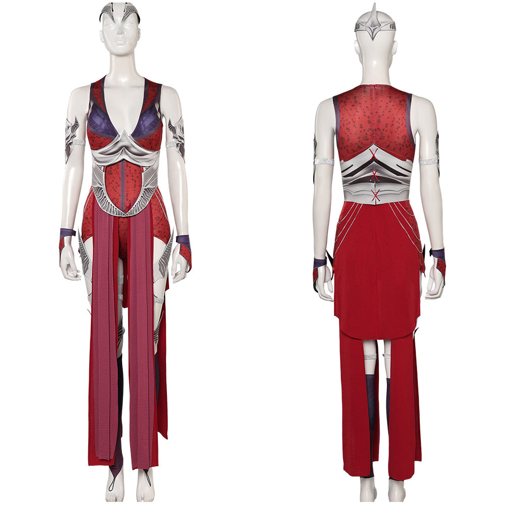Mortal Kombat Nitara Tenue Rouge Cosplay Costume