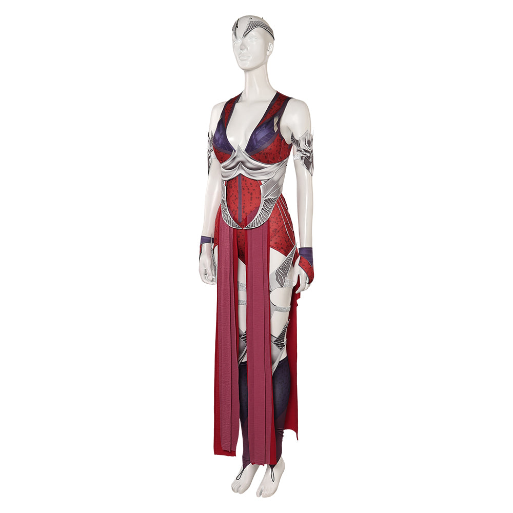 Mortal Kombat Nitara Tenue Rouge Cosplay Costume