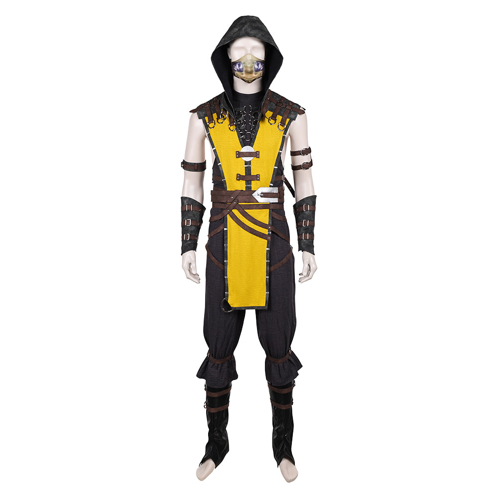 Mortal Kombat Scorpion Tenue Jaune Cosplay Costume