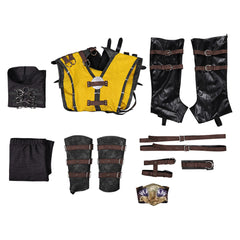 Mortal Kombat Scorpion Tenue Jaune Cosplay Costume
