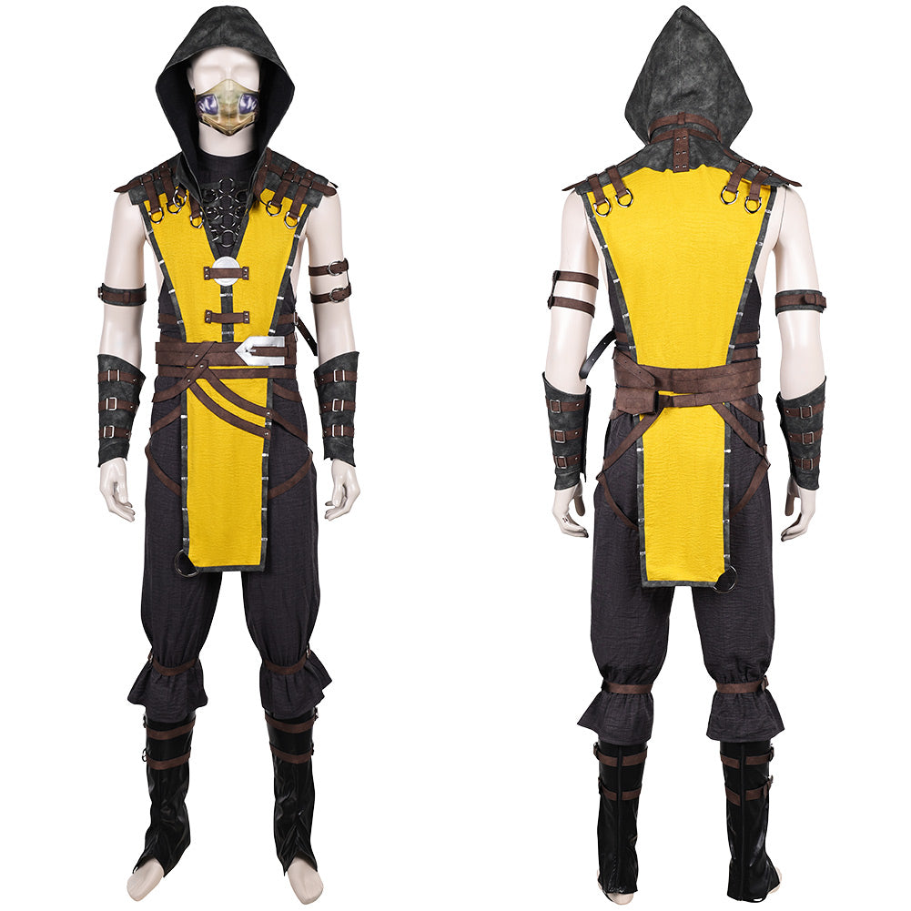 Mortal Kombat Scorpion Tenue Jaune Cosplay Costume