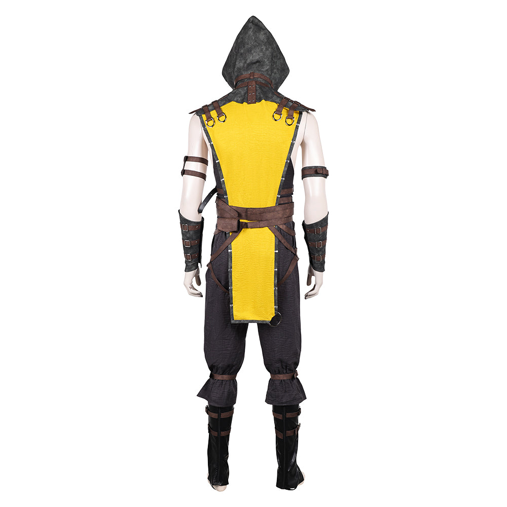 Mortal Kombat Scorpion Tenue Jaune Cosplay Costume