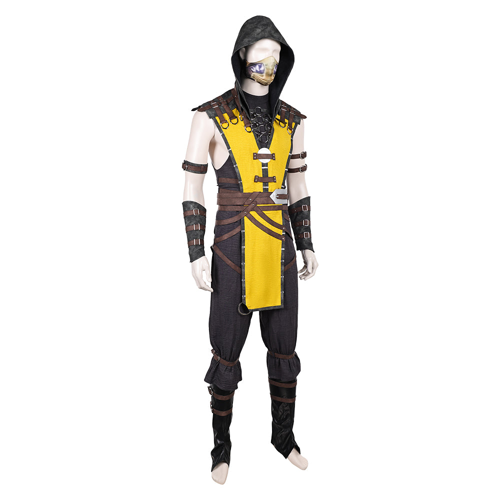 Mortal Kombat Scorpion Tenue Jaune Cosplay Costume