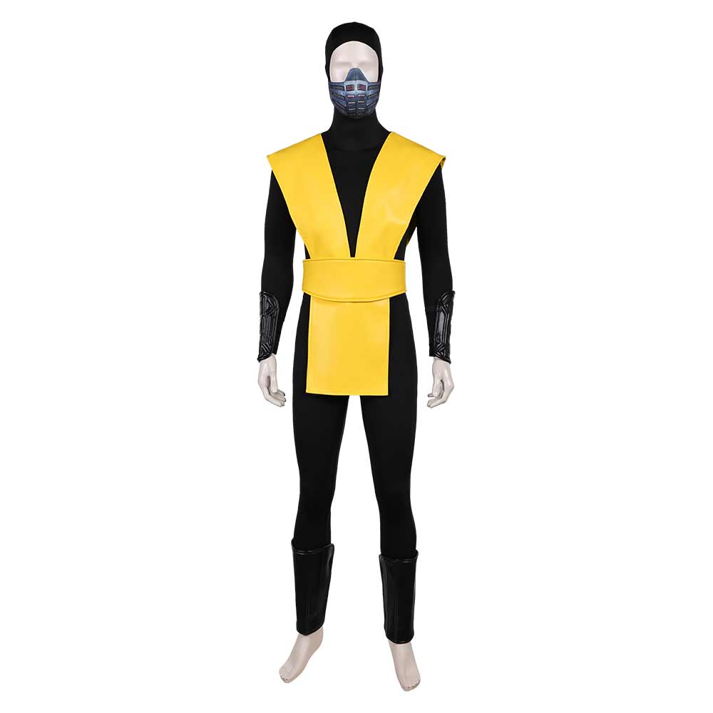 Mortal Kombat Scorpion Tenue Jaune et Noire Cosplay Costume
