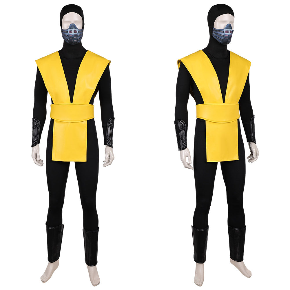 Mortal Kombat Scorpion Tenue Jaune et Noire Cosplay Costume