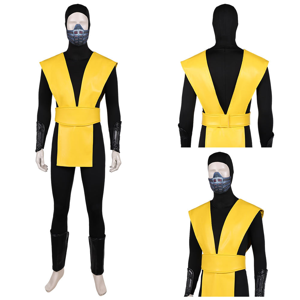Mortal Kombat Scorpion Tenue Jaune et Noire Cosplay Costume