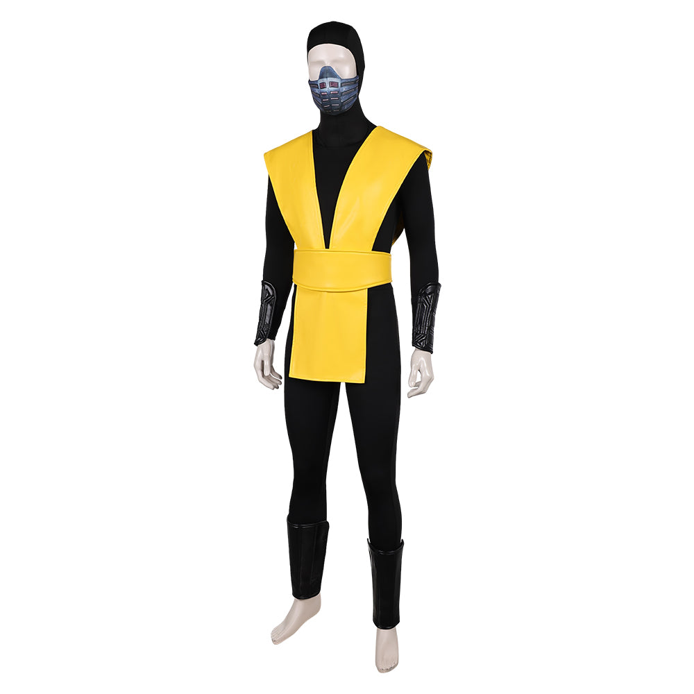 Mortal Kombat Scorpion Tenue Jaune et Noire Cosplay Costume