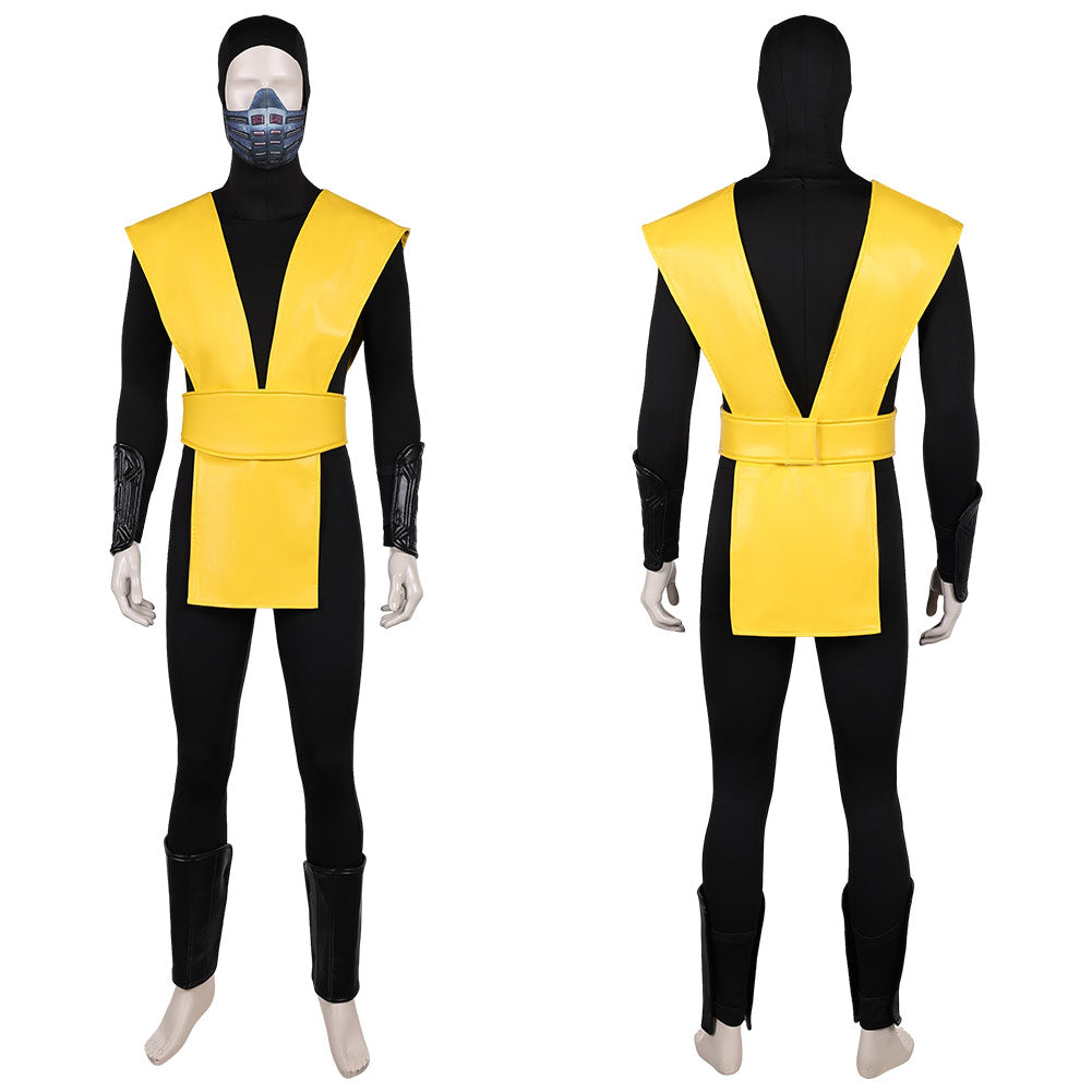Mortal Kombat Scorpion Tenue Jaune et Noire Cosplay Costume