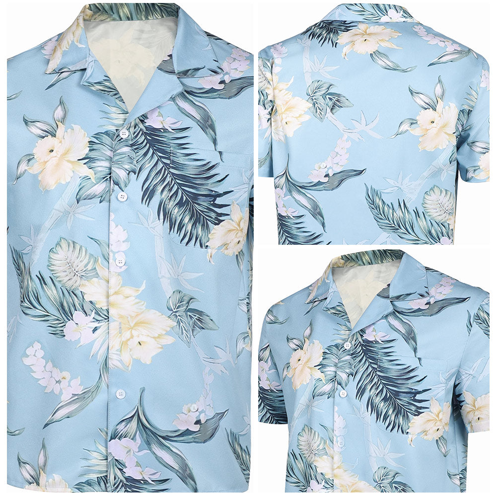 Nobody 2(2025) Hutch Mansell Chemise Bleue Cosplay Costume