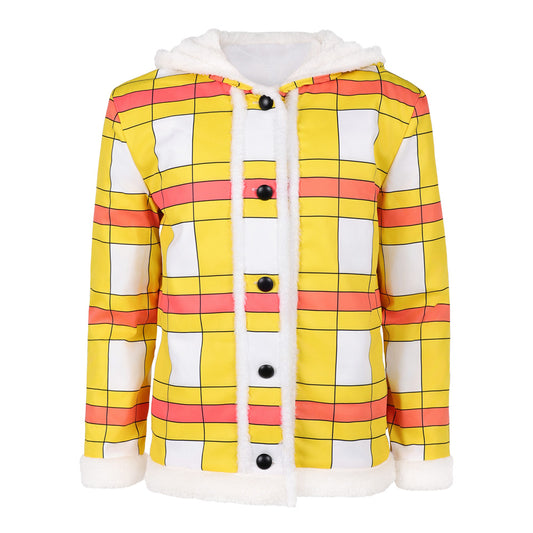 One Piece Live Action 2(2026) Luffy Veste à Carreaux Jaune Cosplay Costume