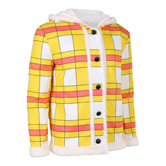 One Piece Live Action 2(2026) Luffy Veste à Carreaux Jaune Cosplay Costume