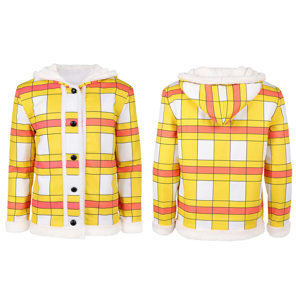 One Piece Live Action 2(2026) Luffy Veste à Carreaux Jaune Cosplay Costume