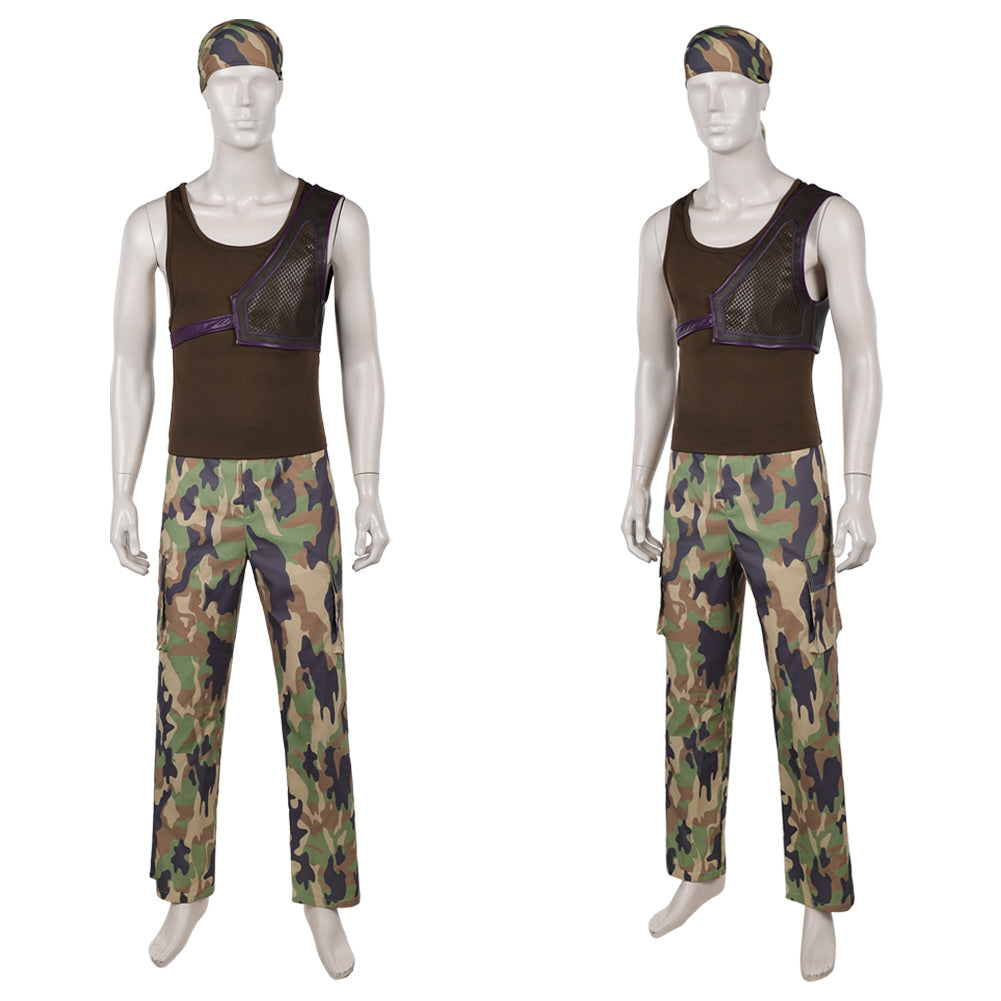 One Piece Live Action 2(2026) Usopp Tenue de Camouflage Verte Cosplay Costume