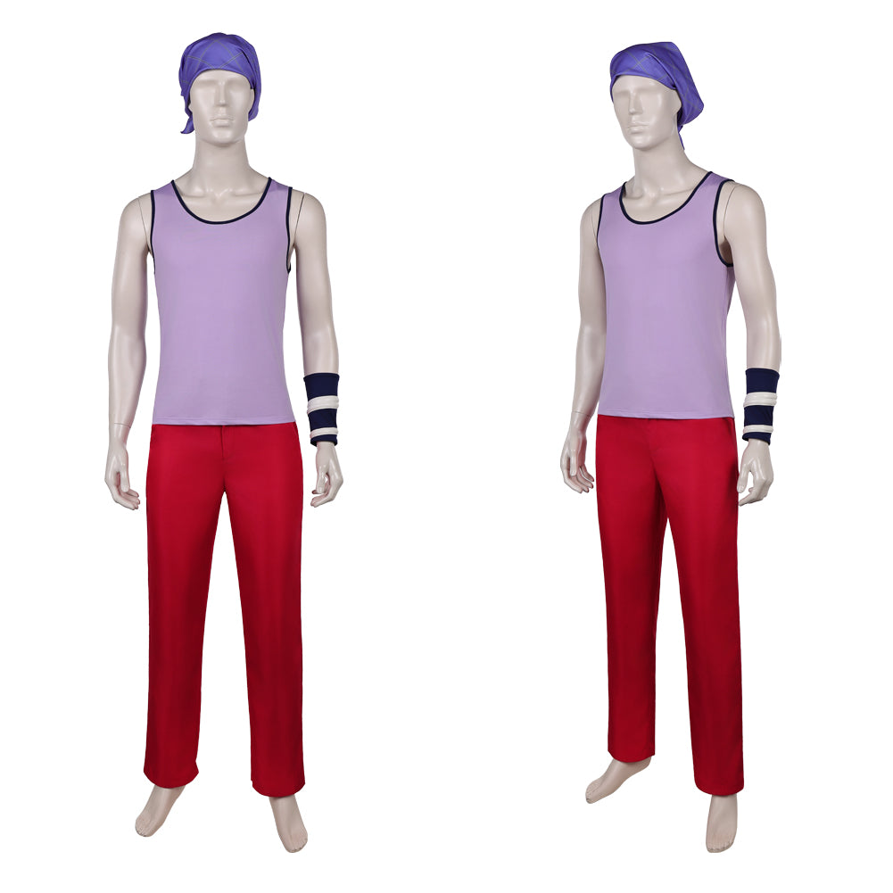 One Piece Live Action 2(2026) Usopp Tenue Violette et Rouge Cosplay Costume