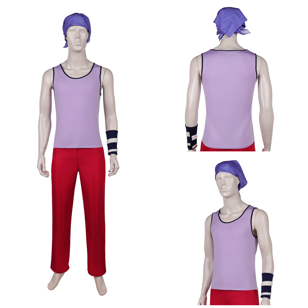 One Piece Live Action 2(2026) Usopp Tenue Violette et Rouge Cosplay Costume