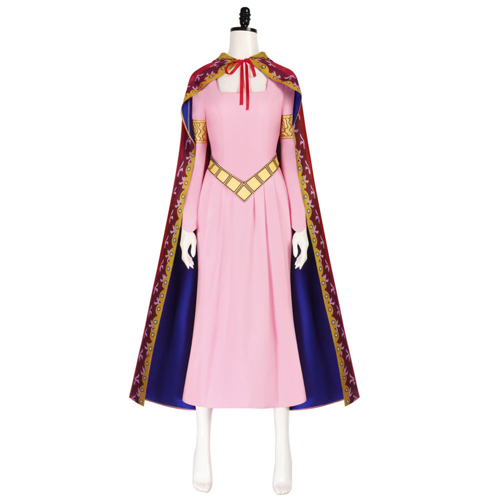 One Piece Nefertari D. Vivi Robe Rose avec Cape Cosplay Costume