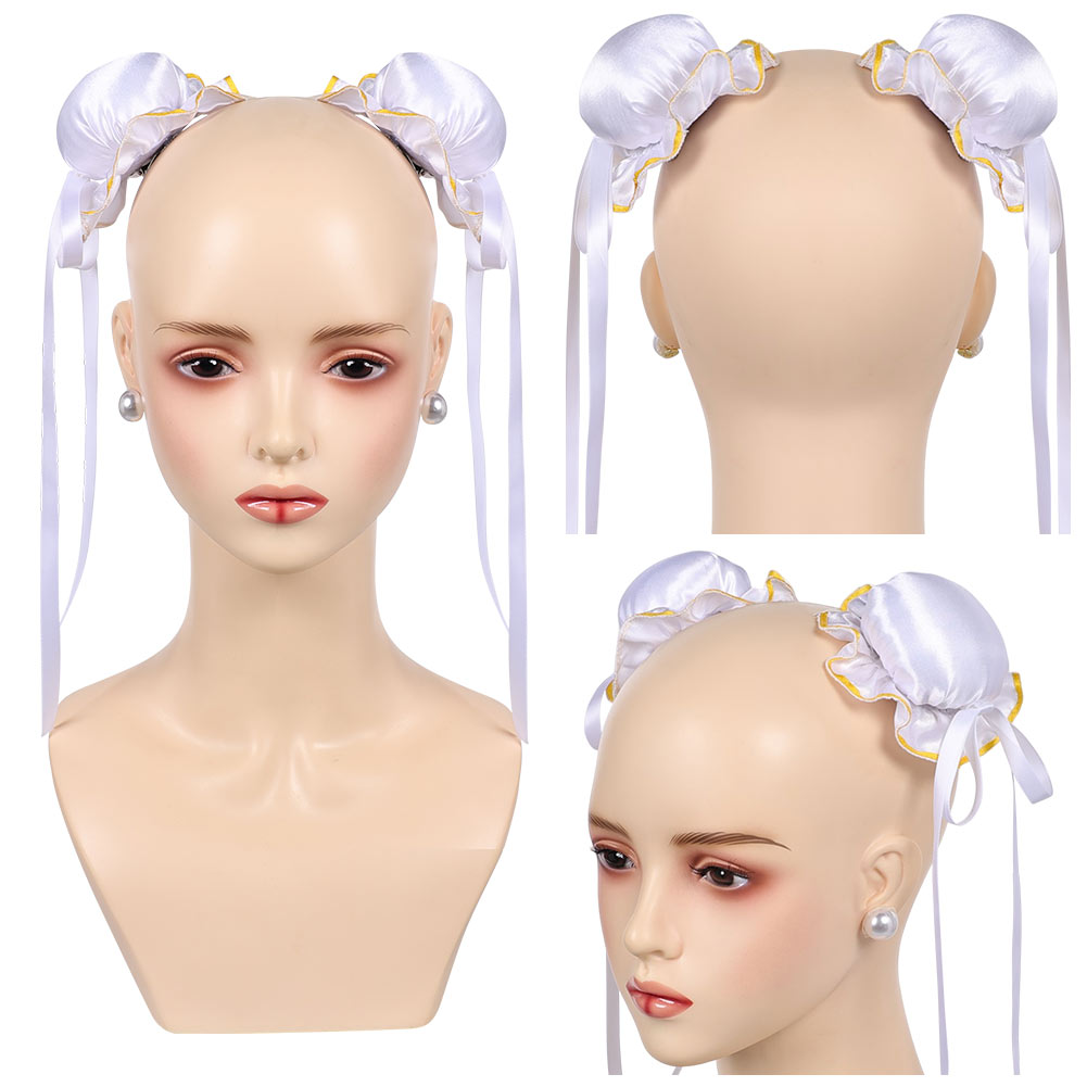 Overwatch 2 x Street Fighter 6 Juno Accessoire pour Cheveux+Boucle d'Oreilles pour Chun-Li Cosplay
