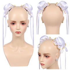 Overwatch 2 x Street Fighter 6 Juno Accessoire pour Cheveux+Boucle d'Oreilles pour Chun-Li Cosplay