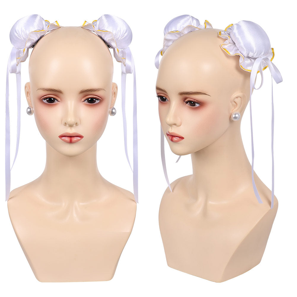 Overwatch 2 x Street Fighter 6 Juno Accessoire pour Cheveux+Boucle d'Oreilles pour Chun-Li Cosplay