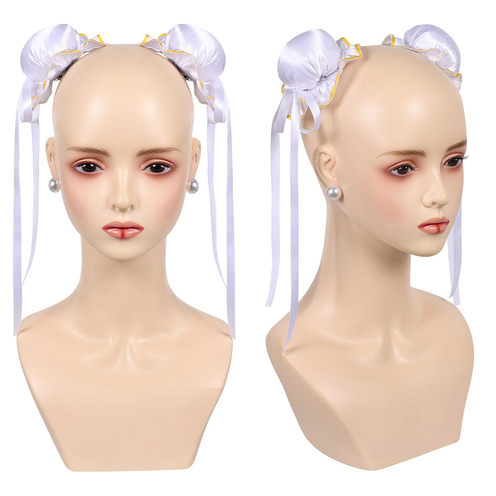 Overwatch 2 x Street Fighter 6 Juno Accessoire pour Cheveux+Boucle d'Oreilles pour Chun-Li Cosplay