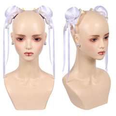 Overwatch 2 x Street Fighter 6 Juno Accessoire pour Cheveux+Boucle d'Oreilles pour Chun-Li Cosplay