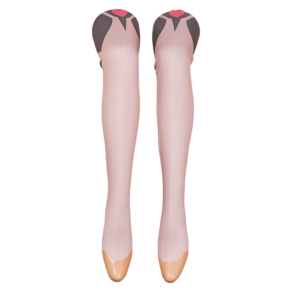 Overwatch D.VA Robe Rose et Noire Cosplay Costume