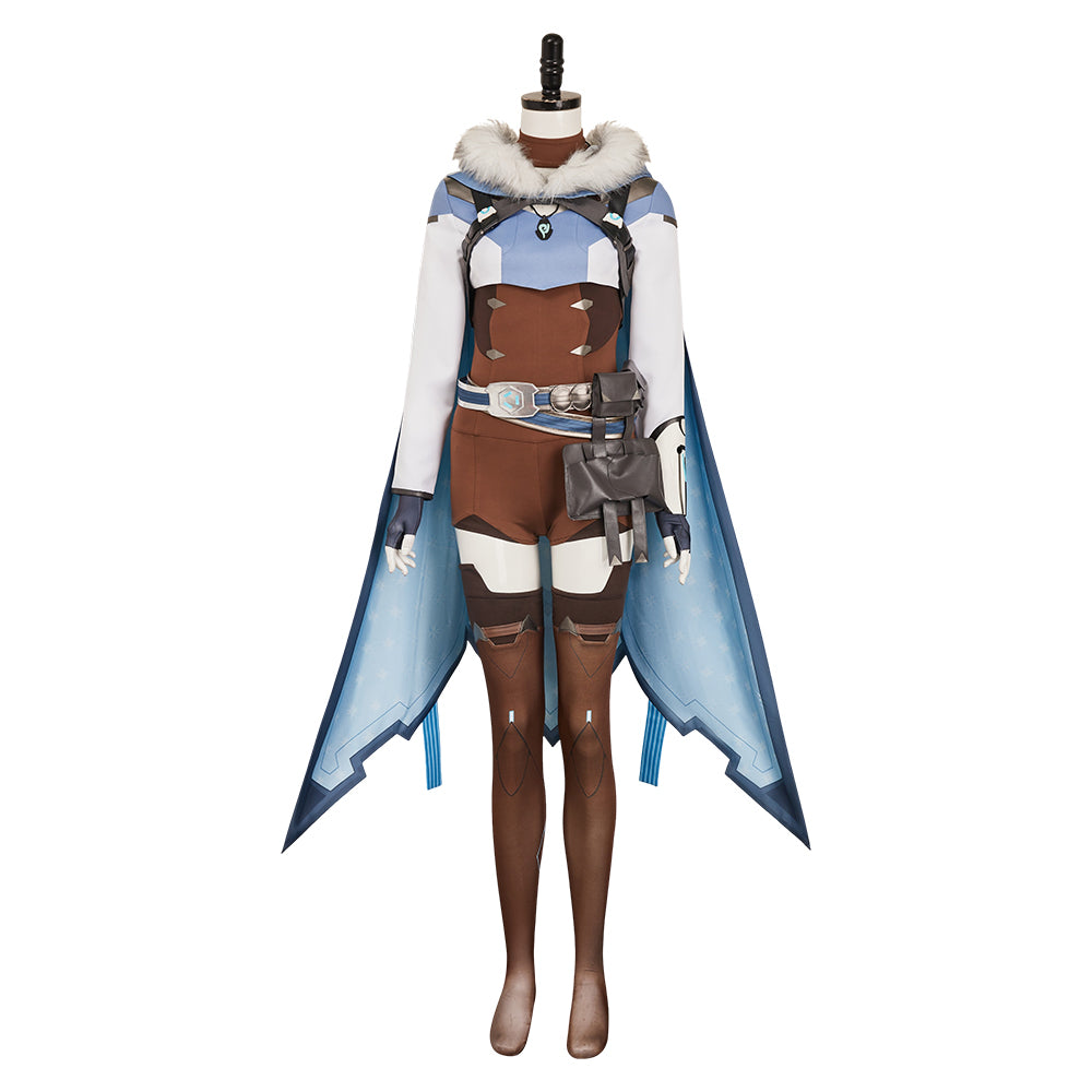 Overwatch OW Freya Tenue Bleue Cosplay Costume