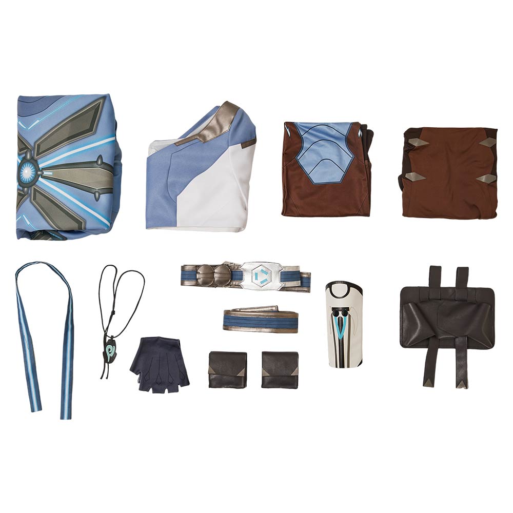 Overwatch OW Freya Tenue Bleue Cosplay Costume