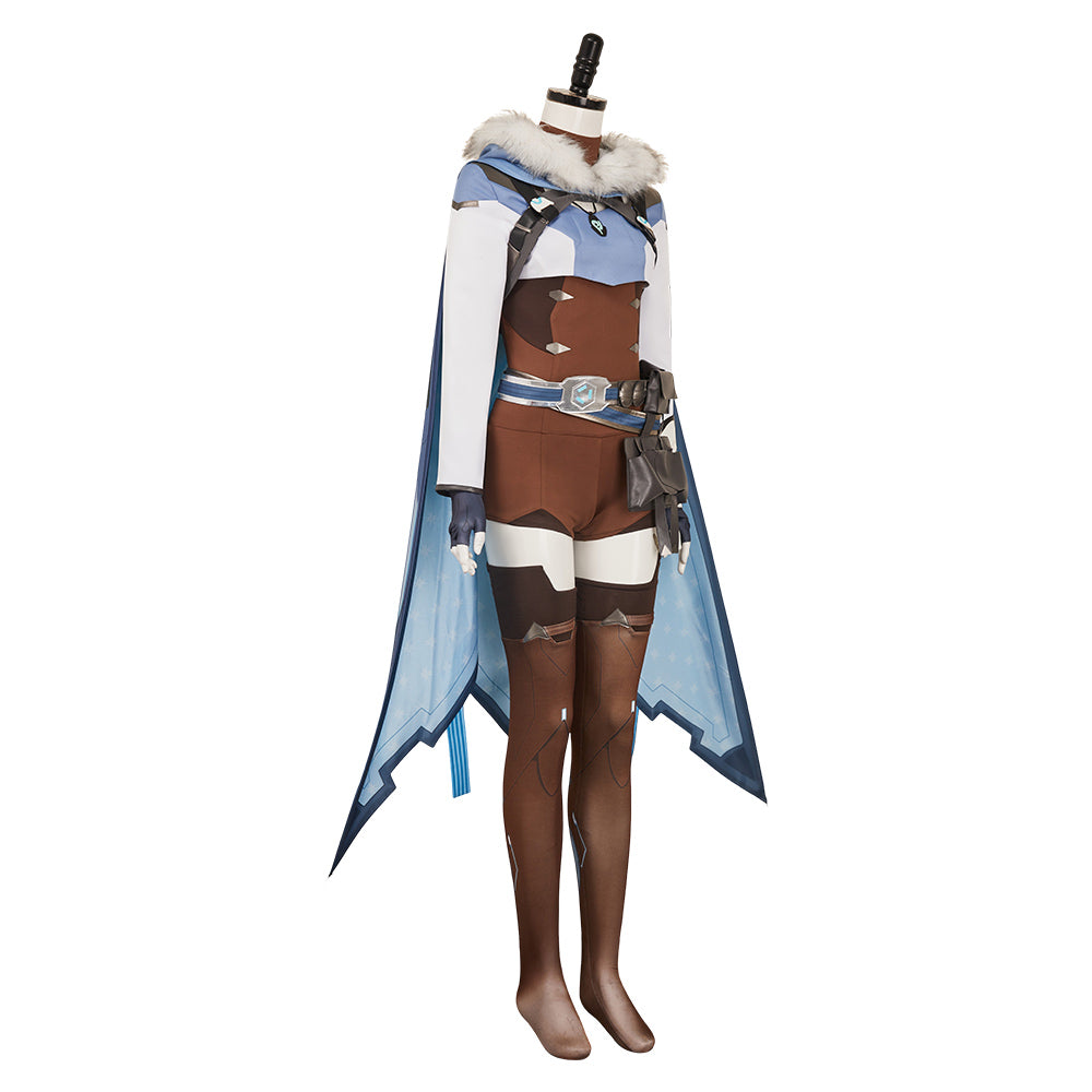 Overwatch OW Freya Tenue Bleue Cosplay Costume