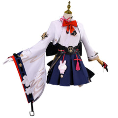 Cosplay Costume Evanescia Honkai: Star Rail Jeu Cosplay Robe Blanche et Bleue Femme