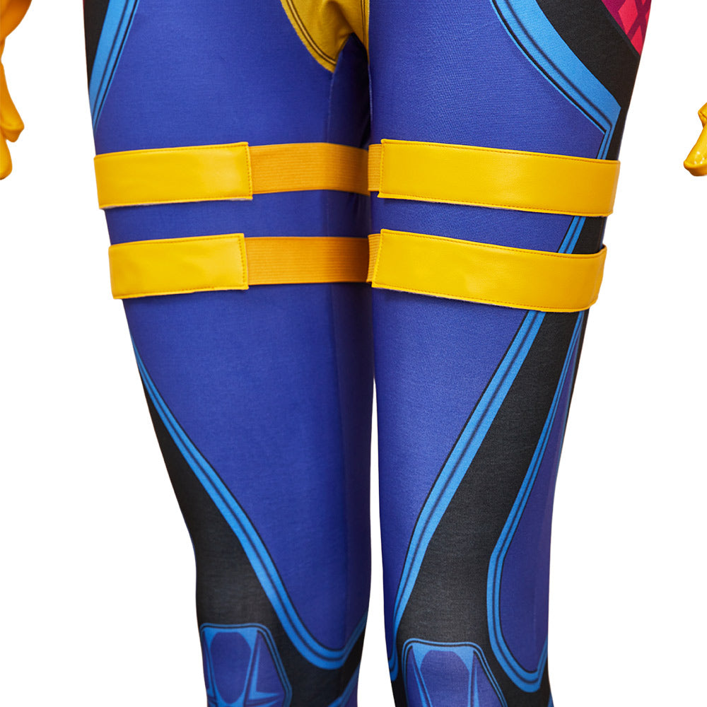 Psylocke Ensemble de Combinaison Bleue Cosplay Costume