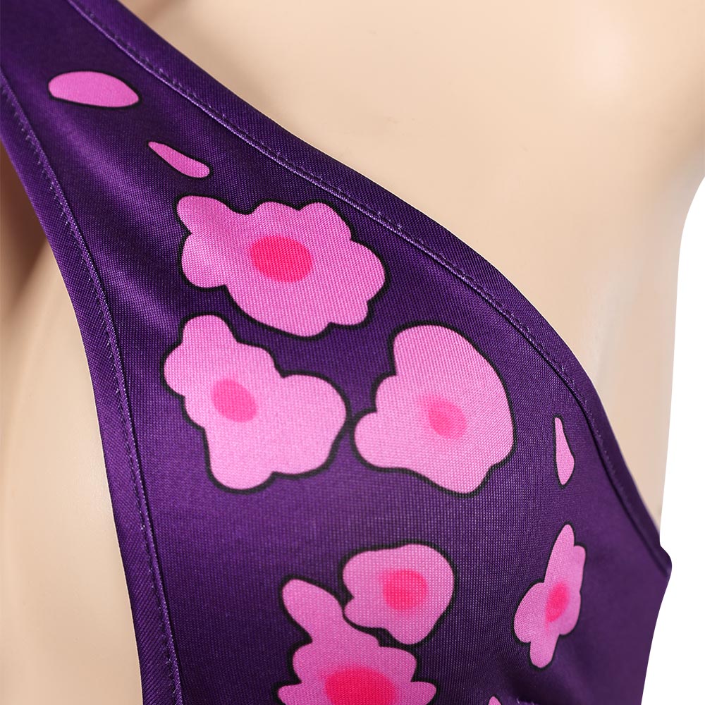 Psylocke Maillot de Bain Violet Vif Une Pièce Cosplay Costume