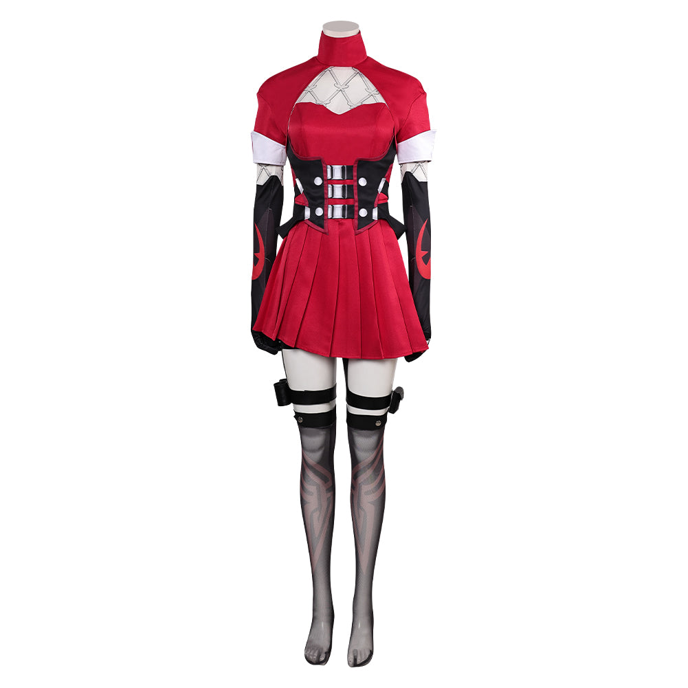 Psylocke Tenue Rouge Cosplay Costume