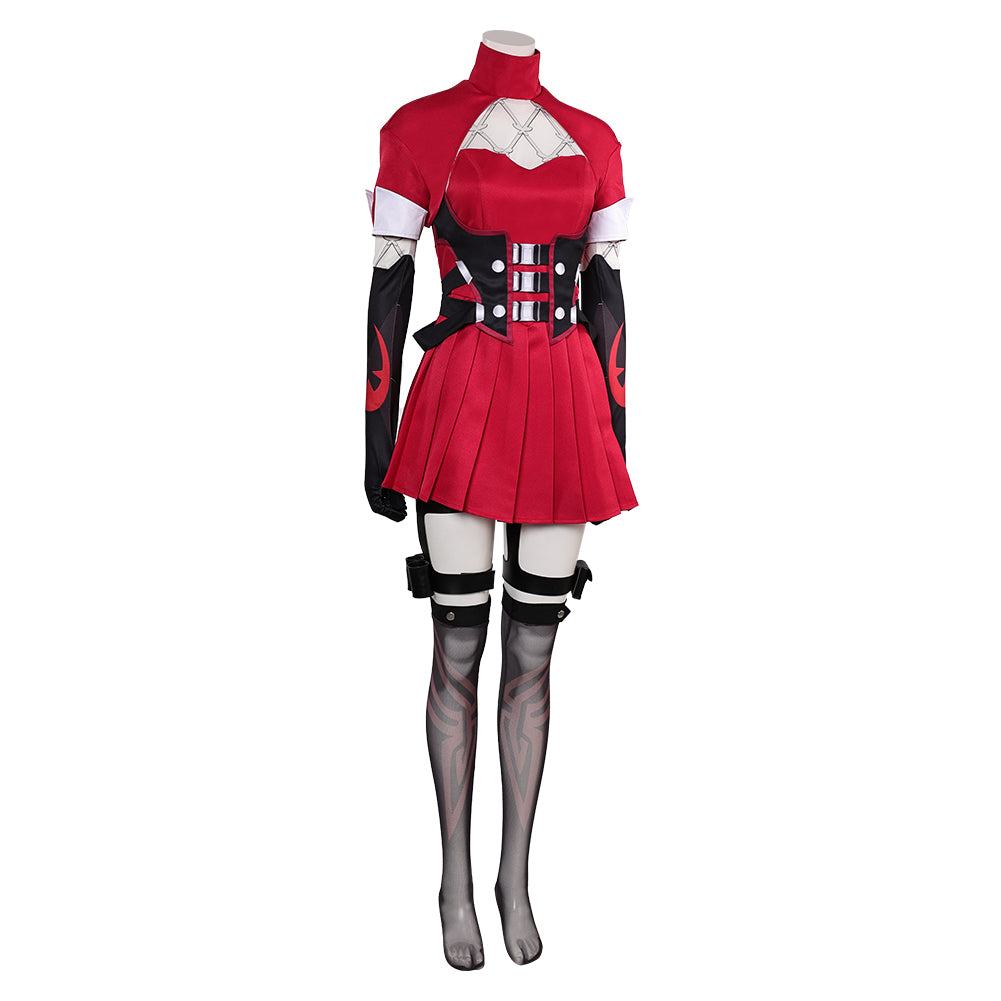 Psylocke Tenue Rouge Cosplay Costume