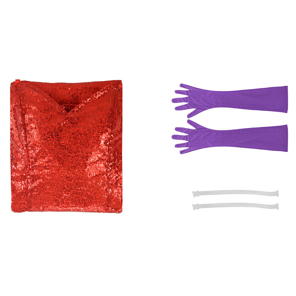 Qui Veut la Peau de Roger Rabbit(1988) Jessica Robe Rouge Cosplay Costume